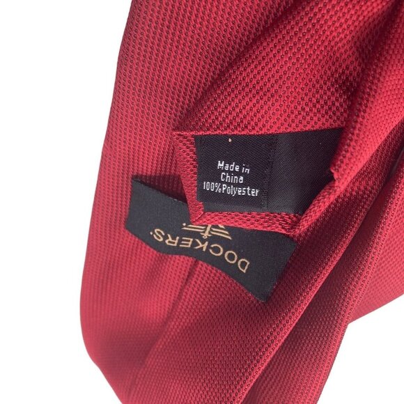 Dockers Mens Tie Red 100% Polyester - Picture 2 of 7